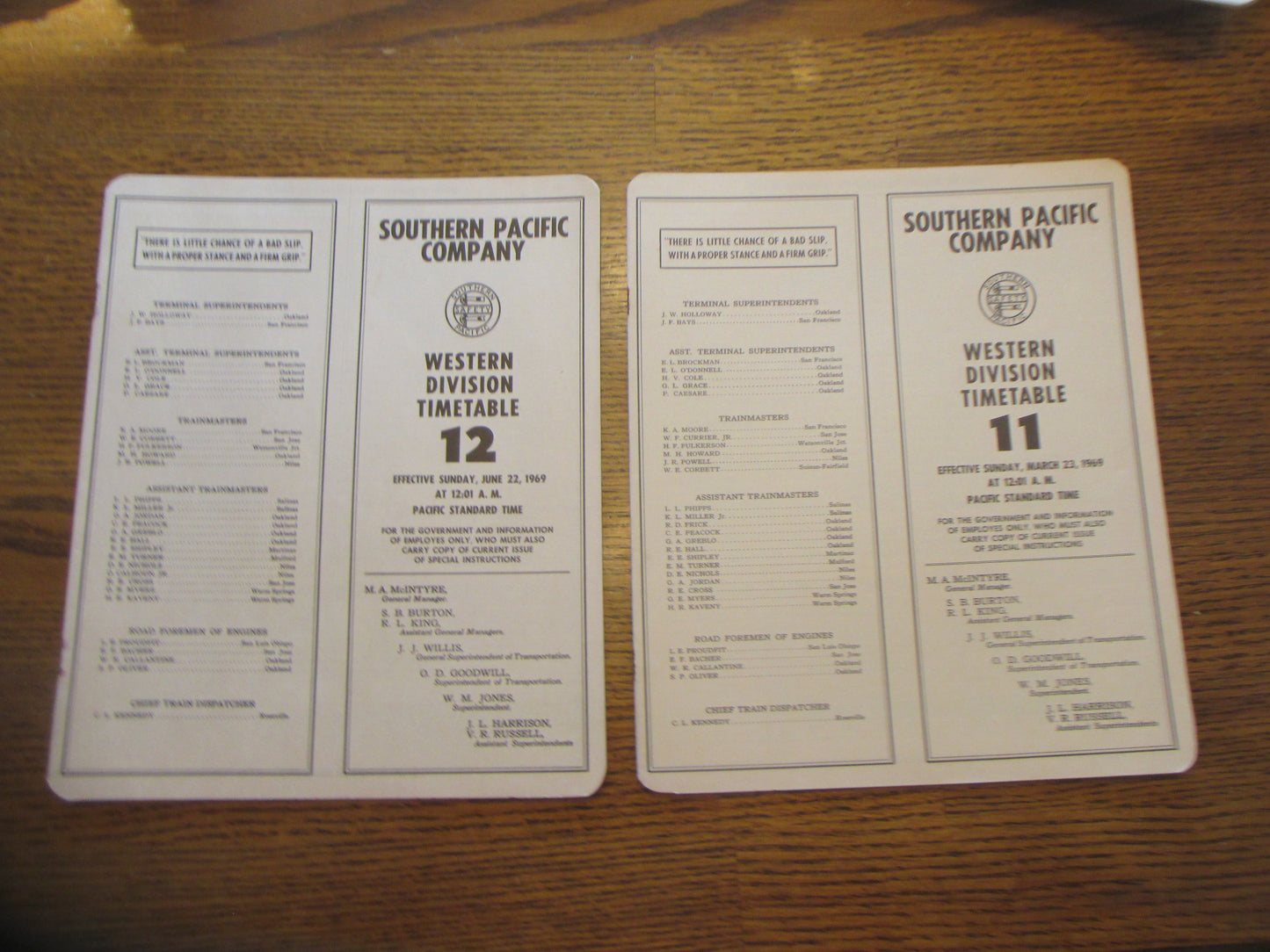 4 Southern Pacific Timetables #8,10,11,12