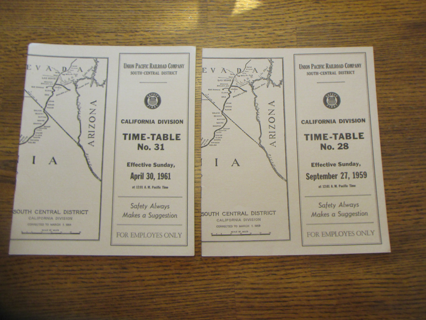 Union Pacific 5 Timetables #28,31-34