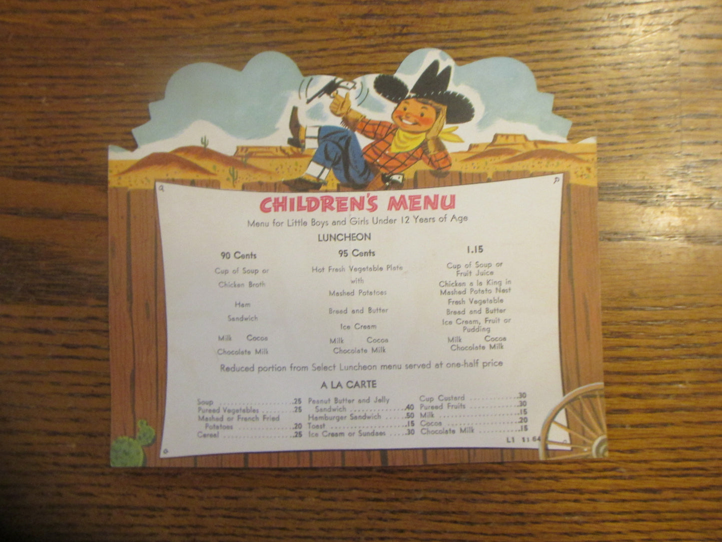 Union Pacific Children's Menu