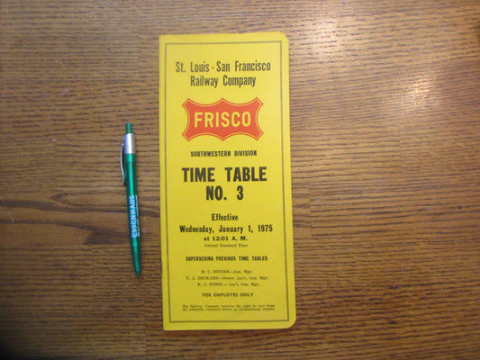 Frisco Timetable 1975