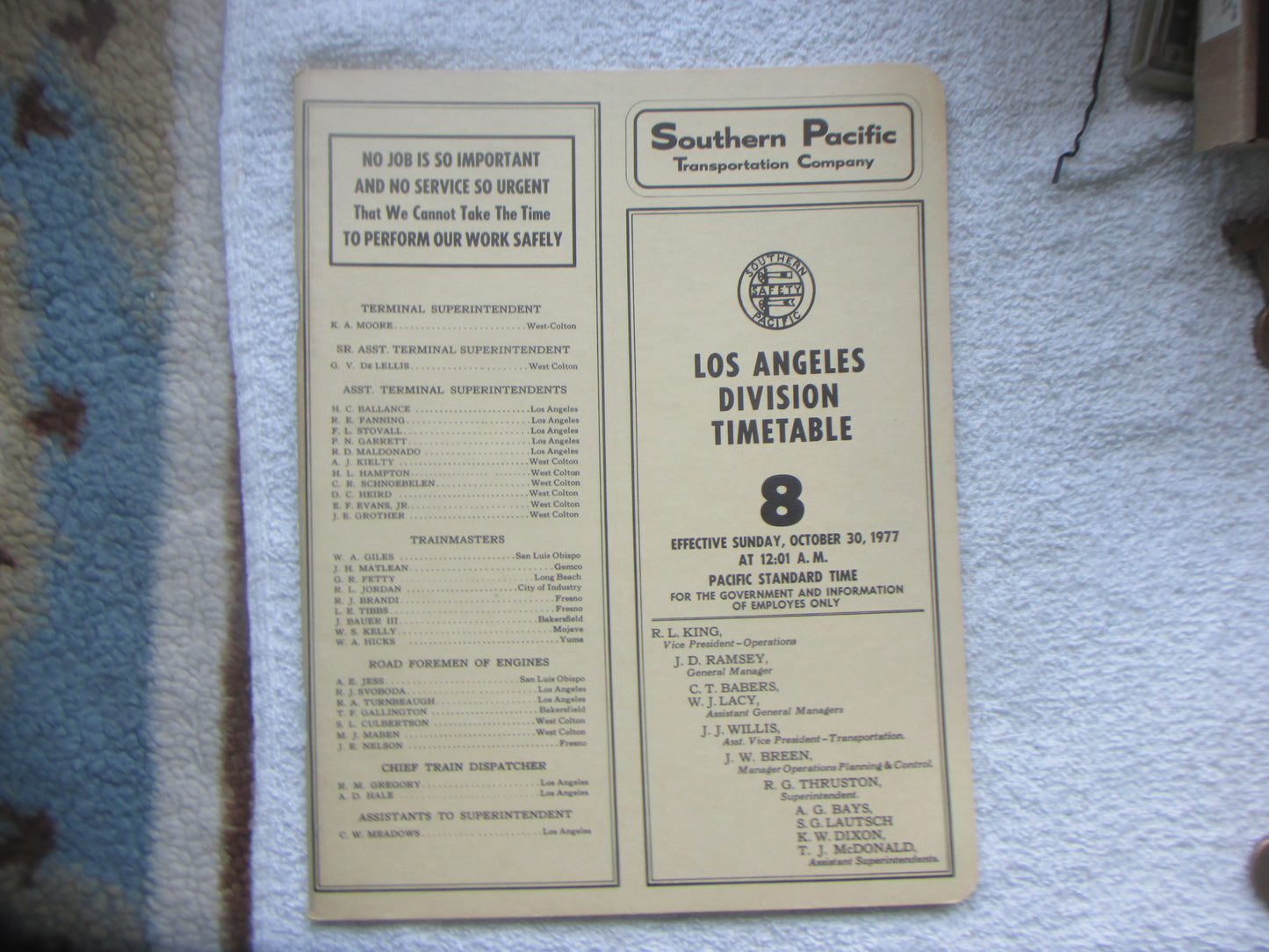 Southern Pacific Timetables