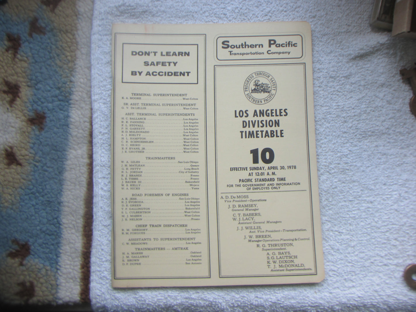 Southern Pacific Timetables