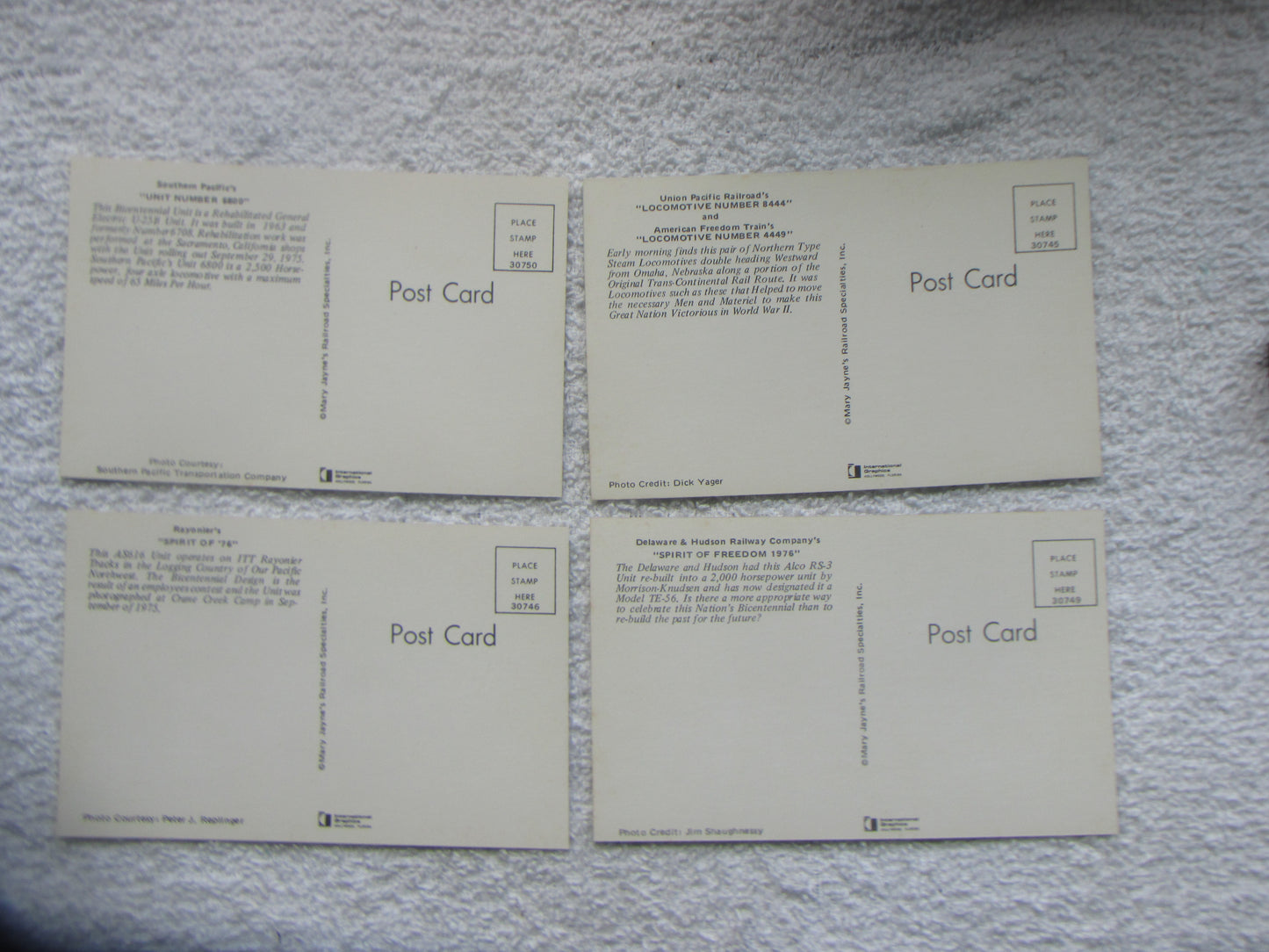 Bicentennial Engine Post Cards #1