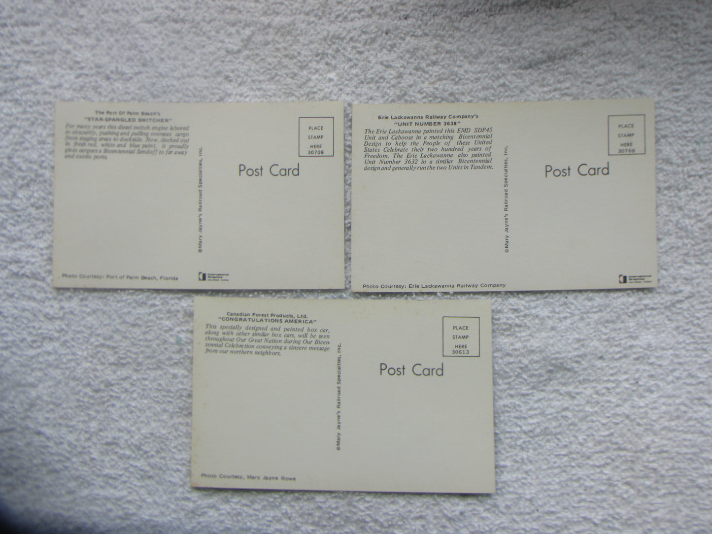 Bicentennial Engine Post Cards #1
