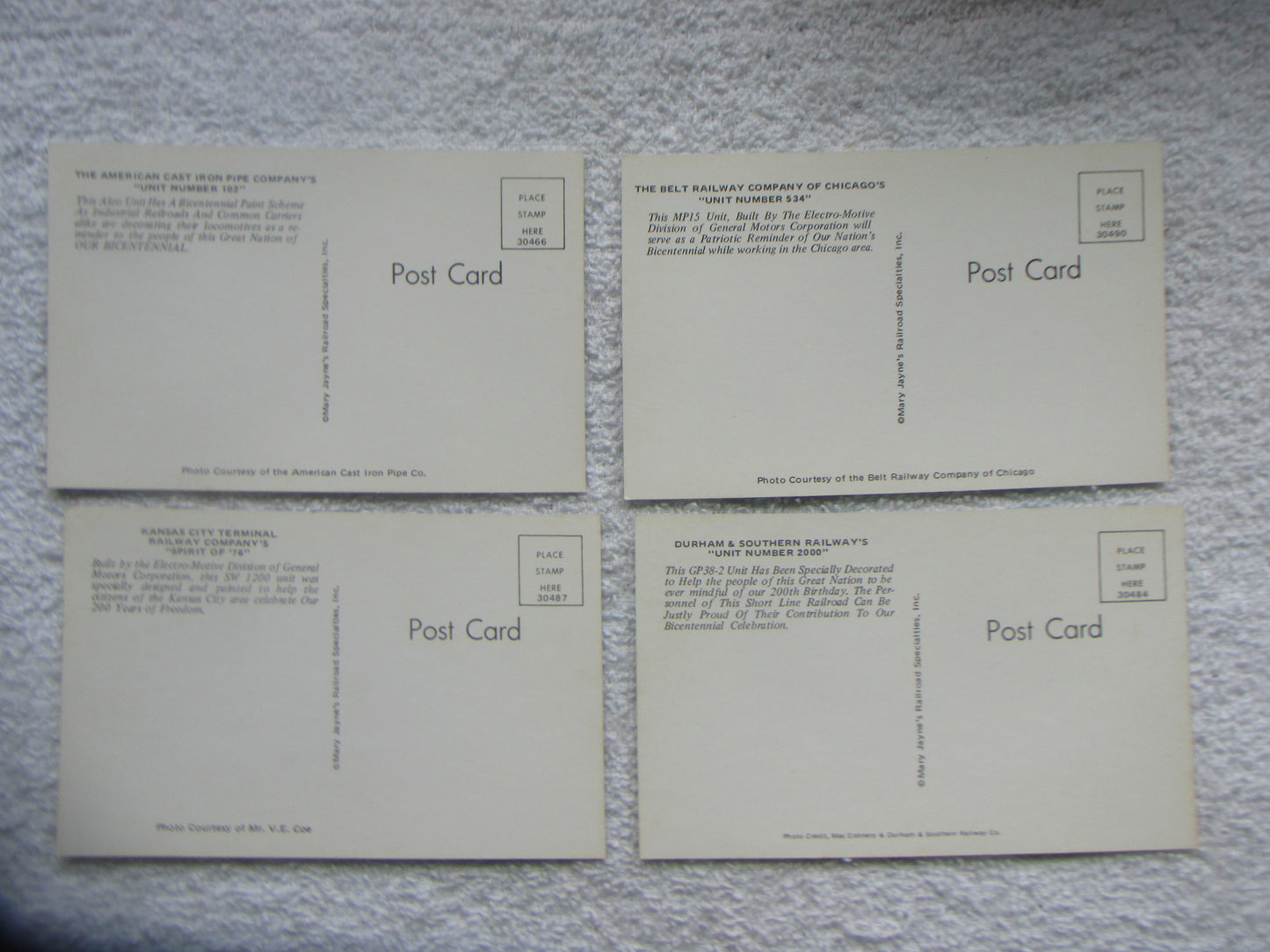 Bicentennal Engine Post Cards #2