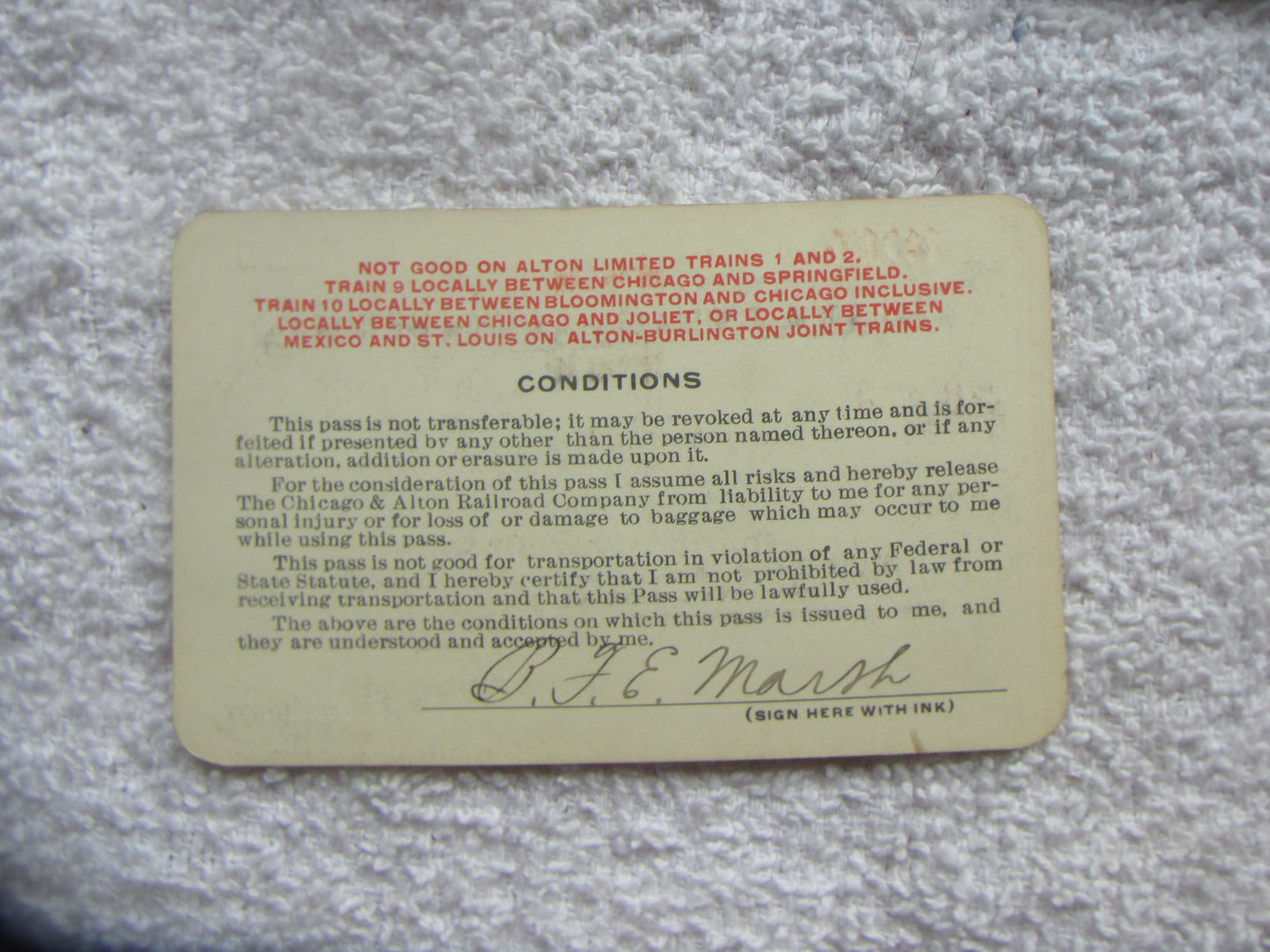 Chicago & Alton Pass 1914