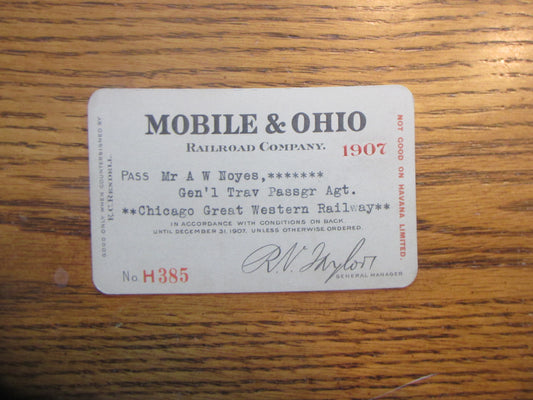 Mobile & Ohio Pass 1907