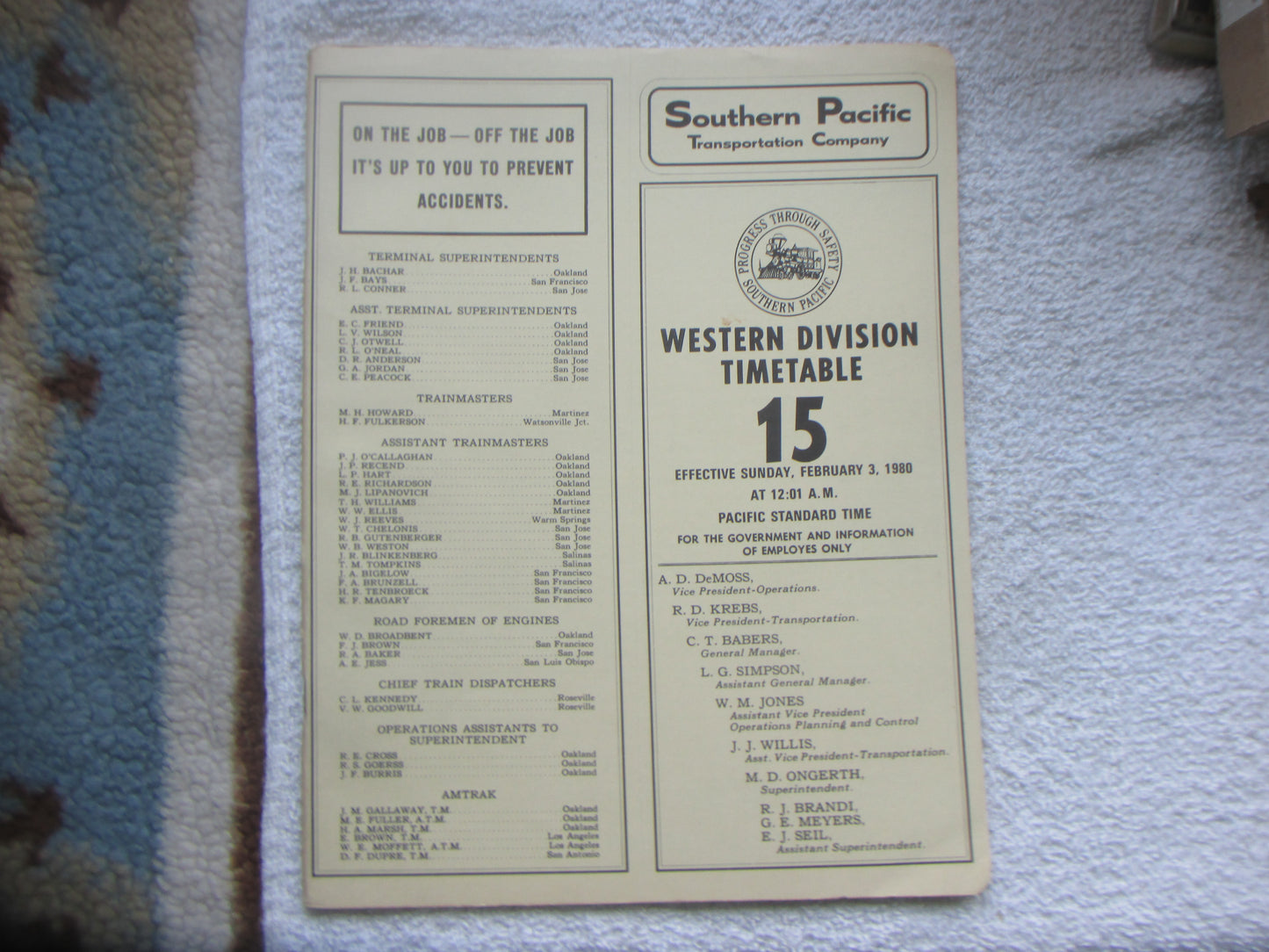 Southern Pacific Timetables