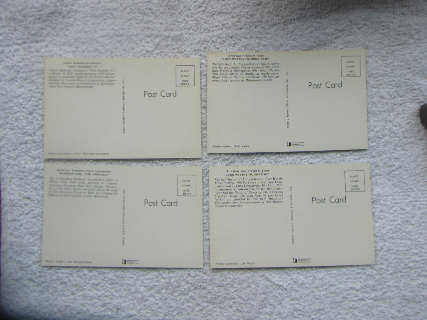 Bicentennial Engine Post Cards #1