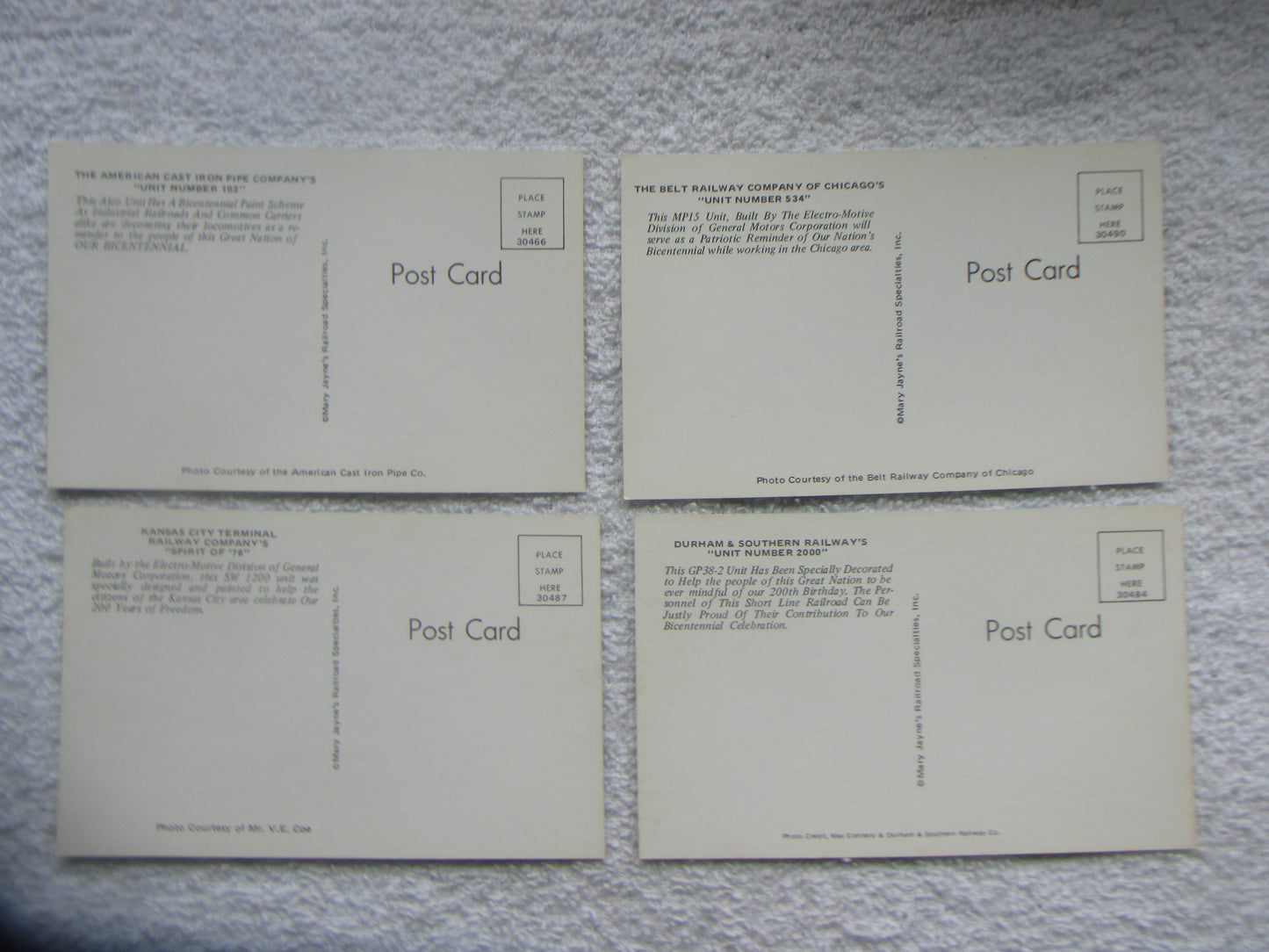 Bicentennal Engine Post Cards #2