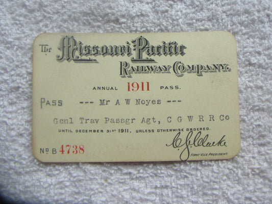 Missouri Pacific Railway Pass 1911
