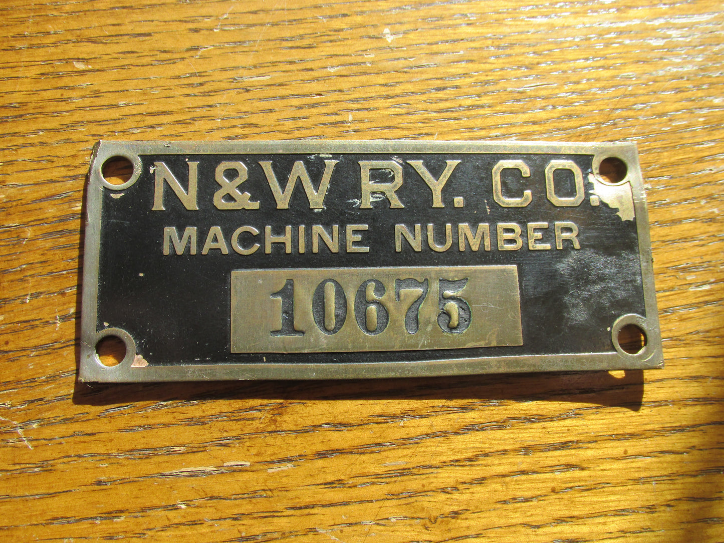 N&W Machine Number Tag
